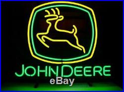 New John Deere FARM EQUIPMENT Tractor Dealer Neon Sign Beer Bar Light FREE SHIP