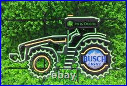 New John Deere Farms Farm Tractor Beer Bar LED Neon Sign Light Lamp With Dimmer