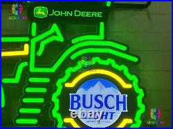 New Rare Design John Deere Farmer Tractor Busch Light Beer Bar Neon Light Sign