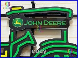 New Rare Design John Deere Farmer Tractor Busch Light Beer Bar Neon Light Sign