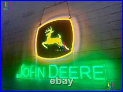 Newly Designed John Deere Jumping Deer Farmer Equipment LED Neon Sign Beer Light