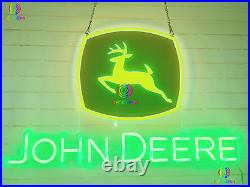 Newly Designed John Deere Jumping Deer Farmer Equipment LED Neon Sign Beer Light