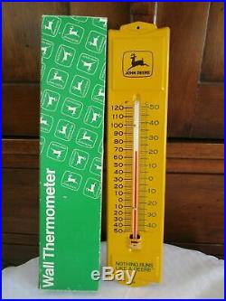 Nos John Deere Thermometer Vintage Metal In Box Two Legged Running Deere Mint
