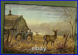 OLD RIVALS I &2 by LARRY ZACH MATTED & FRAMED JOHN DEERE FARMALL SEED CO
