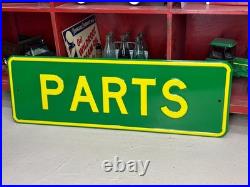 ORIGINAL 1970's JOHN DEERE APRTS HEAVY EMBOSSED STEEL DEALER SIGN (36x 12)
