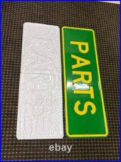 ORIGINAL 1970's JOHN DEERE APRTS HEAVY EMBOSSED STEEL DEALER SIGN (36x 12)