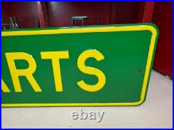 ORIGINAL 1970's JOHN DEERE APRTS HEAVY EMBOSSED STEEL DEALER SIGN (36x 12)