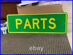 ORIGINAL JOHN DEERE PARTS HEAVY EMBOSSED STEEL SIGN, (36x 12) NOS, NICE SIGN