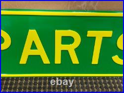 ORIGINAL JOHN DEERE PARTS HEAVY EMBOSSED STEEL SIGN, (36x 12) NOS, NICE SIGN