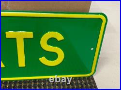 ORIGINAL JOHN DEERE PARTS HEAVY EMBOSSED STEEL SIGN, (36x 12) NOS, NICE SIGN