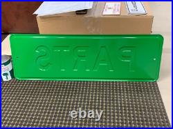 ORIGINAL JOHN DEERE PARTS HEAVY EMBOSSED STEEL SIGN, (36x 12) NOS, NICE SIGN