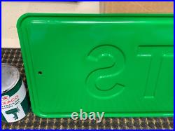 ORIGINAL JOHN DEERE PARTS HEAVY EMBOSSED STEEL SIGN, (36x 12) NOS, NICE SIGN