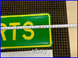 ORIGINAL JOHN DEERE PARTS HEAVY EMBOSSED STEEL SIGN, (36x 12) NOS, NICE SIGN