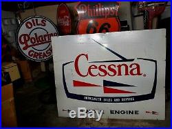Old CESSNA airplane Sale & Service. See porcelain neon signs for Case, John Deere