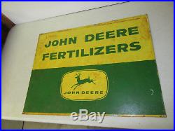 Old JOHN DEERE FERTILIZER Farm Feed Sign