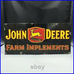 Old John Deere Farm Implements Enamel Sign Large 45 x 21cm Flat Rectangle Shape