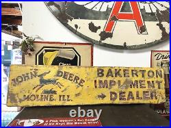 Old John Deere Farm Implements Tractor 38x10 Painted Wood Not Metal Sign