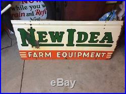 Old Original 1953 New Idea Farm Equipment Tractor Advertising Sign Deere Case