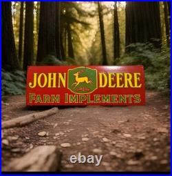 Old Vintage John Deere Farm Implements Porcelain Enamel Sign 36x12 Ssp Old Vintage John Deere Farm Implements Porcelain Enamel Sign 36x12 Ssp