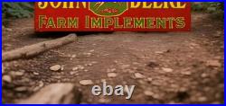 Old Vintage John Deere Farm Implements Porcelain Enamel Sign 36x12 Ssp Old Vintage John Deere Farm Implements Porcelain Enamel Sign 36x12 Ssp