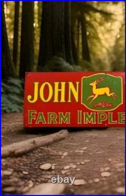 Old Vintage John Deere Farm Implements Porcelain Enamel Sign 36x12 Ssp Old Vintage John Deere Farm Implements Porcelain Enamel Sign 36x12 Ssp