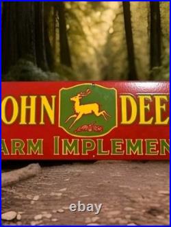 Old Vintage John Deere Farm Implements Porcelain Enamel Sign 36x12 Ssp Old Vintage John Deere Farm Implements Porcelain Enamel Sign 36x12 Ssp