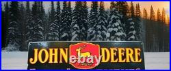 Old Vintage John Deere Farm Implements Porcelain Enamel Sign 36x 12 Ssp