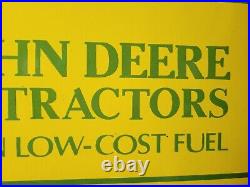 Old Vintage John Deere Porcelain Sign 48 Farm Tractor Dealer Sales Service Sign