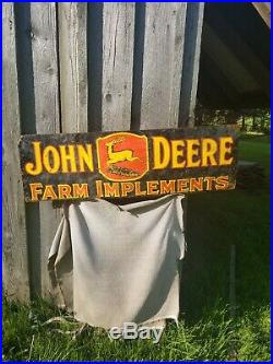 Old vintage John Deere Farm Equipment metal sign gas station barn tractor