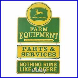 Open Road Brands John Deere Farm Equipment Linked & Embossed Metal Sign