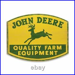 Open Road Brands John Deere Quality Farm Equipment Wood Wall Decor Yellow