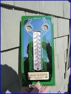 Original 1950 John Deere Farmers Implement Co. Thermometer Sign Washington, Iowa