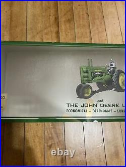 Original 40s John Deere Advertising Mirror Sign Tractor Sales Service Tyndall SD