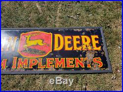 Original Antique John Deere Farm Implements 72 Porcelain Metal Sign