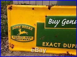 Original Embossed 1960's John Deere Parts Metal Sign