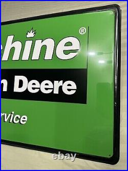 Original Embossed John Deere Green Machine Service Dealer Sign 48x18
