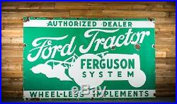 Original FORD FERGUSON TRACTOR Farm Porcelain Sign