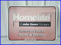 Original Homelite A John Deere Company Parts & Service Sign Farm Feed Seed Oil
