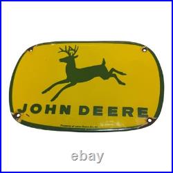 Original JOHN DEERE Porcelain Sign 10 1962 TRACTOR FARMING FARM EQUIPMENT