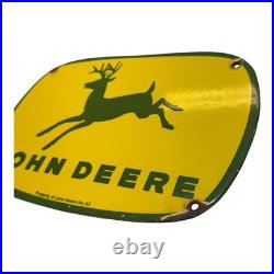 Original JOHN DEERE Porcelain Sign 10 1962 TRACTOR FARMING FARM EQUIPMENT