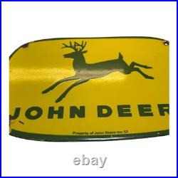 Original JOHN DEERE Porcelain Sign 10 1962 TRACTOR FARMING FARM EQUIPMENT