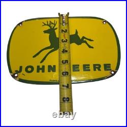 Original JOHN DEERE Porcelain Sign 10 1962 TRACTOR FARMING FARM EQUIPMENT