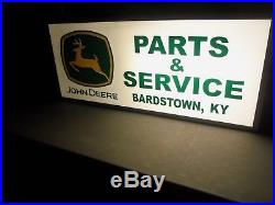 Original John Deer Parts & Service Lighted Dealership Sign