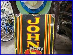 Original John Deere 4 legend Porcelain Sign Tractors Gas Oil Farm Barn