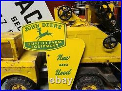 Original John Deere 4 legend Porcelain Sign Tractors Gas Oil Farm Barn