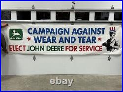 Original John Deere'76 Elect Banner Dealer Promo Sign Ad 2-Leg Tractor Wow Look