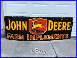 Original John Deere Farm Implements Equipment Tractors Porcelain Sign 72