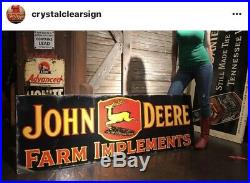 Original John Deere Farm Implements Equipment Tractors Porcelain Sign 72