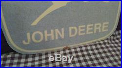 Original LARGE JOHN DEERE 2 LEG DOUBLE SIDED metal dealer sales service sign