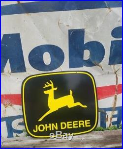 Original NOS Construction 1970's John Deere Dealership sign gas oil tractor Farm